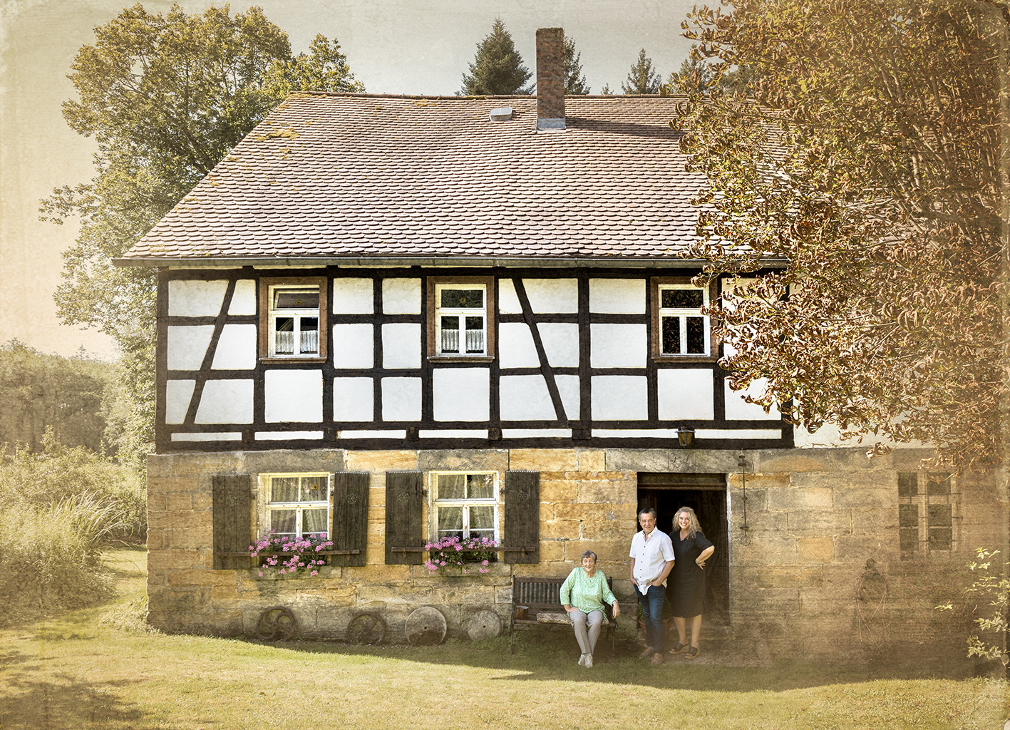 Family Outdoorportrait home fotoshootingl