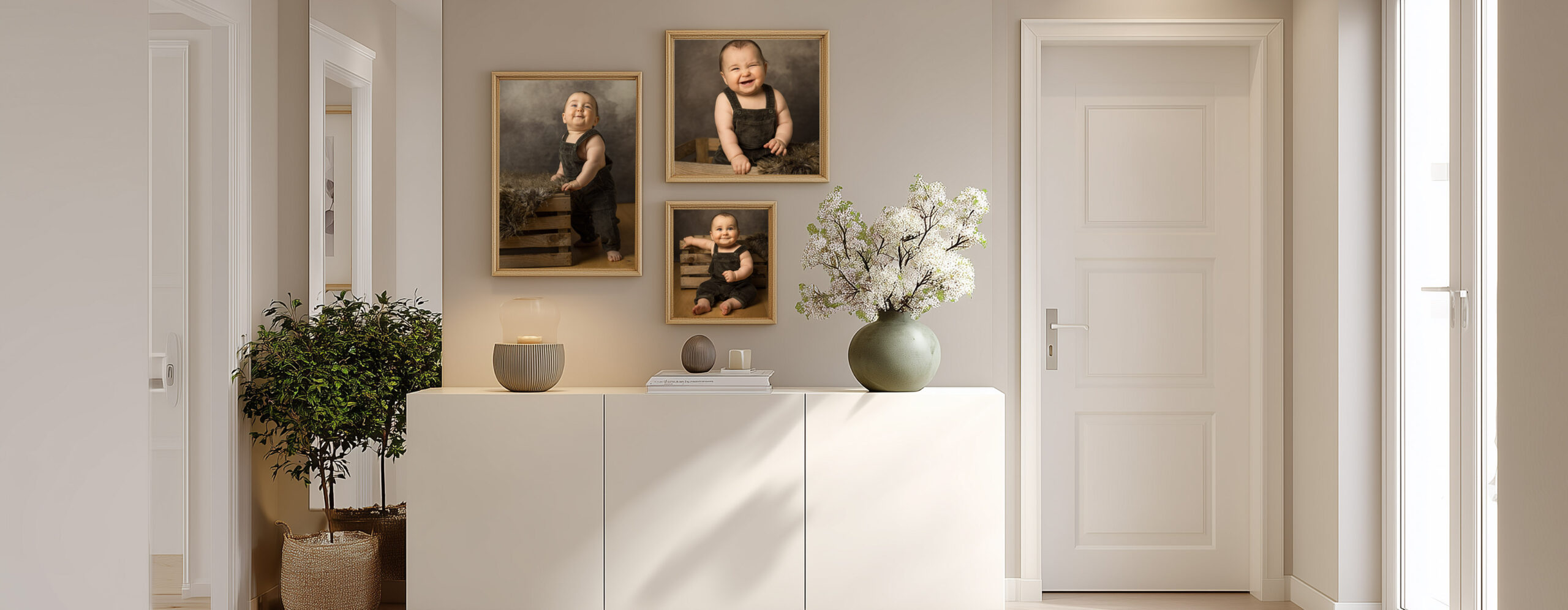 Wohnung eingangsbereich Babybilder an der Wand
